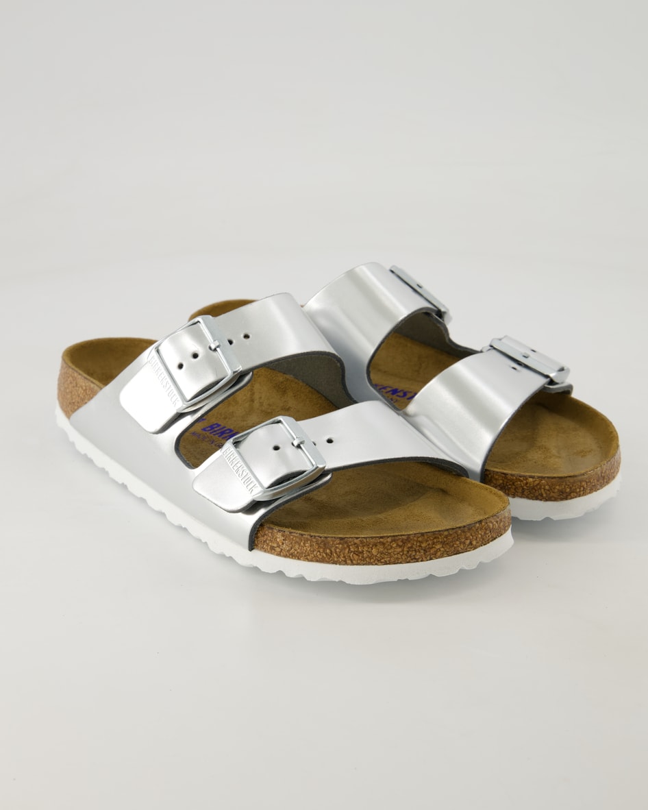 Birkenstock Schuhe - Arizona Birko-Flor Birko-Flor (Silber, Gr. 35)