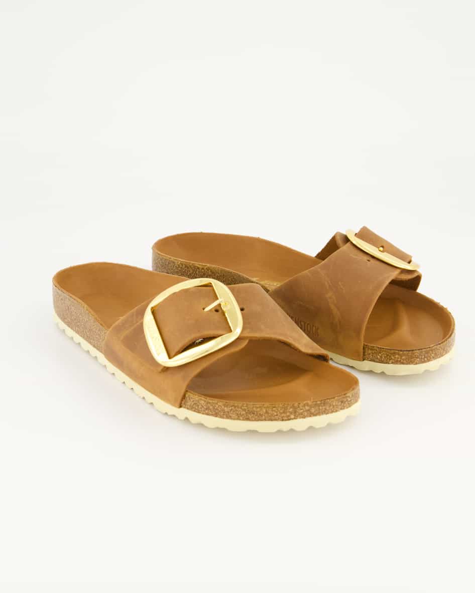 Birkenstock Schuhe - Madrid Big Buckle Leder geölt Leder (Braun, Gr. 42)