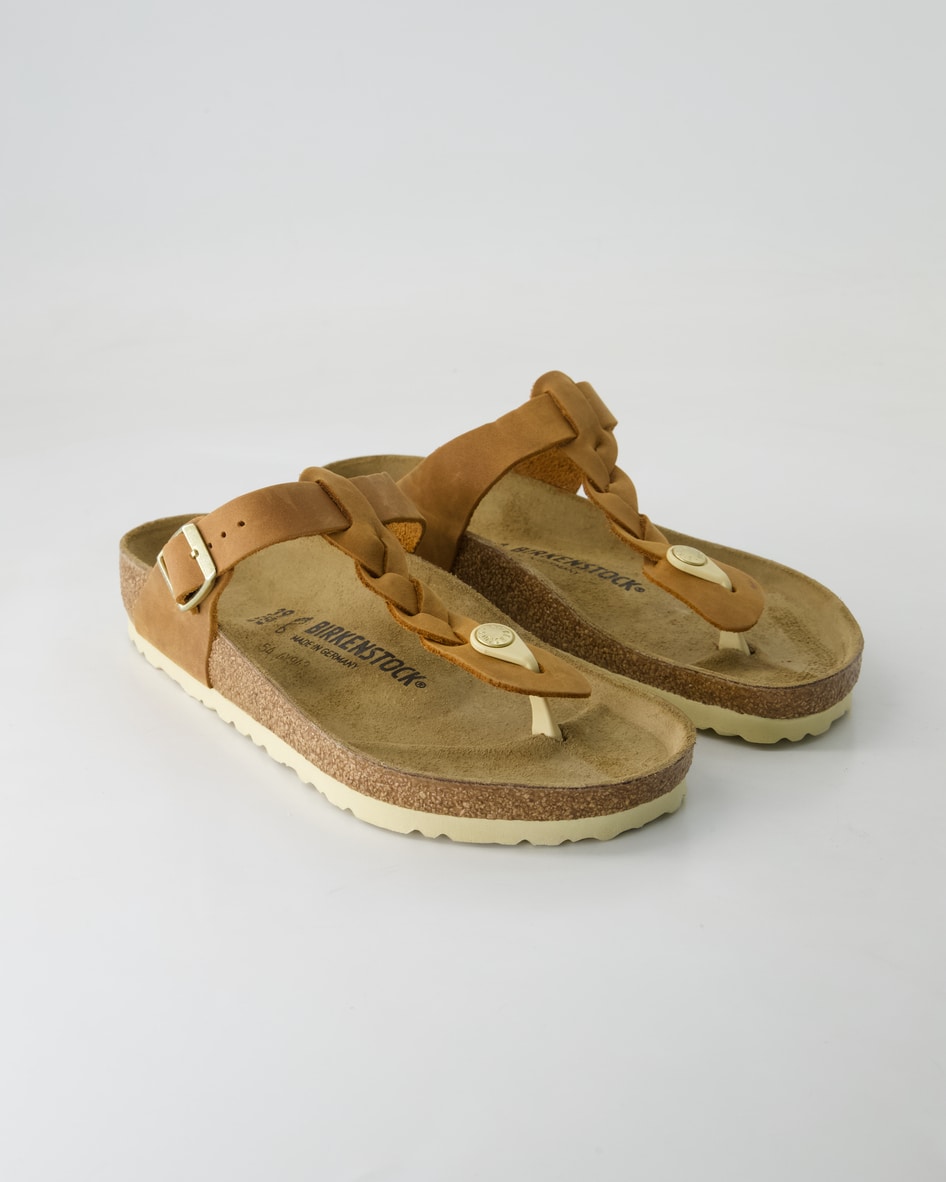 Birkenstock Schuhe - Gizeh Braided Leder Leder (Braun, Gr. 42)