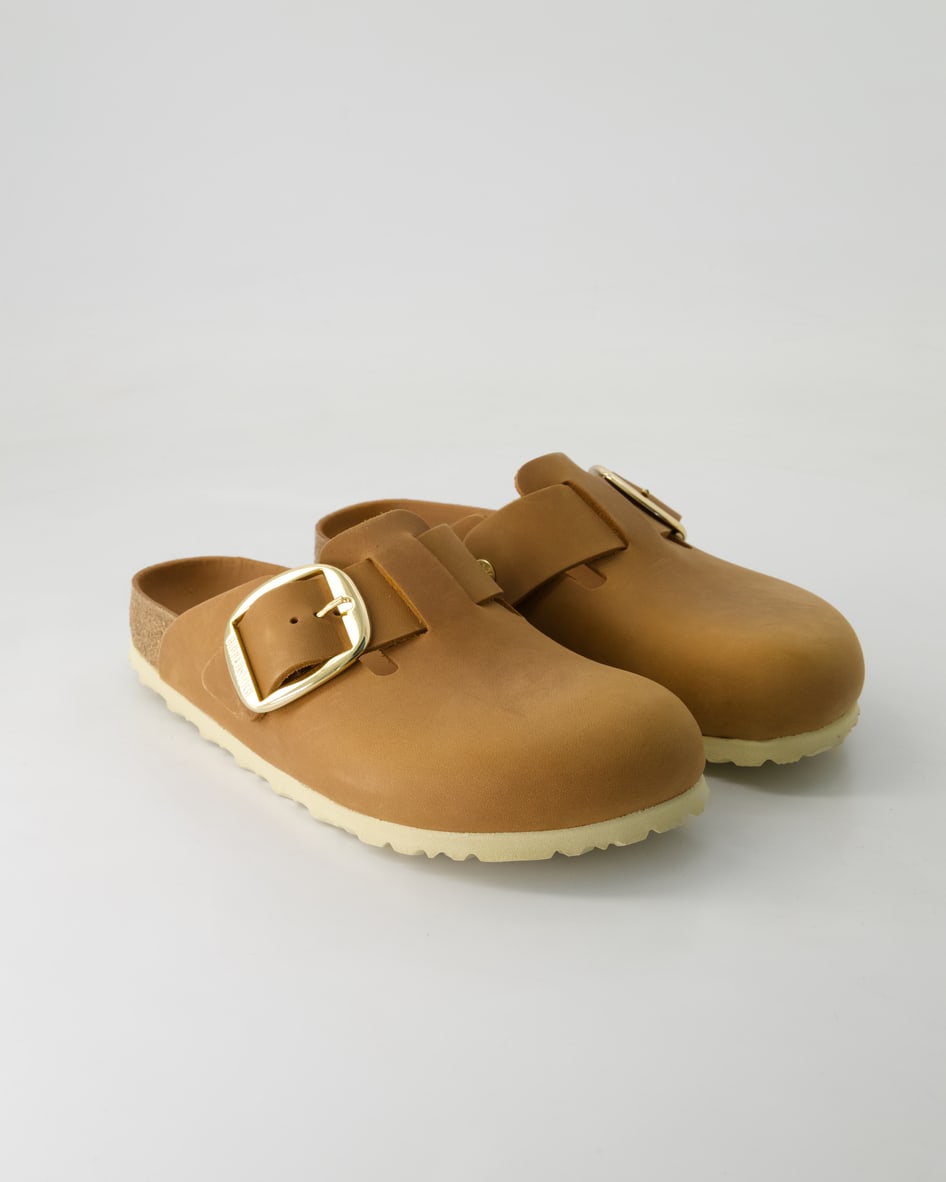 Birkenstock Schuhe - Boston Big Buckle Leder Leder (Braun, Gr. 42)