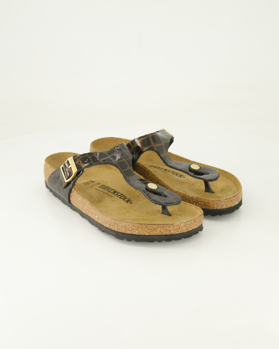 Birkenstock Schuhe - Gizeh Lackleder Lackleder (Braun, Gr. 40)