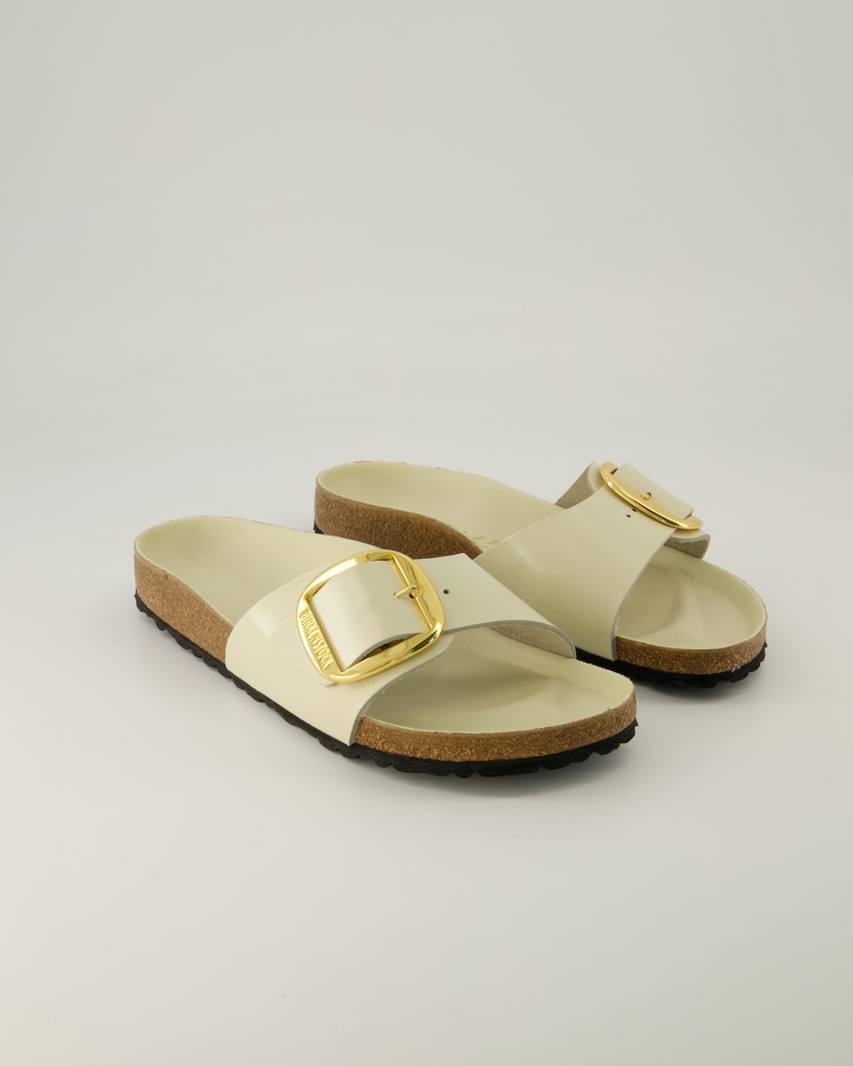 Birkenstock Schuhe - Madrid Big Buckle Leder (Beige, Gr. 42)