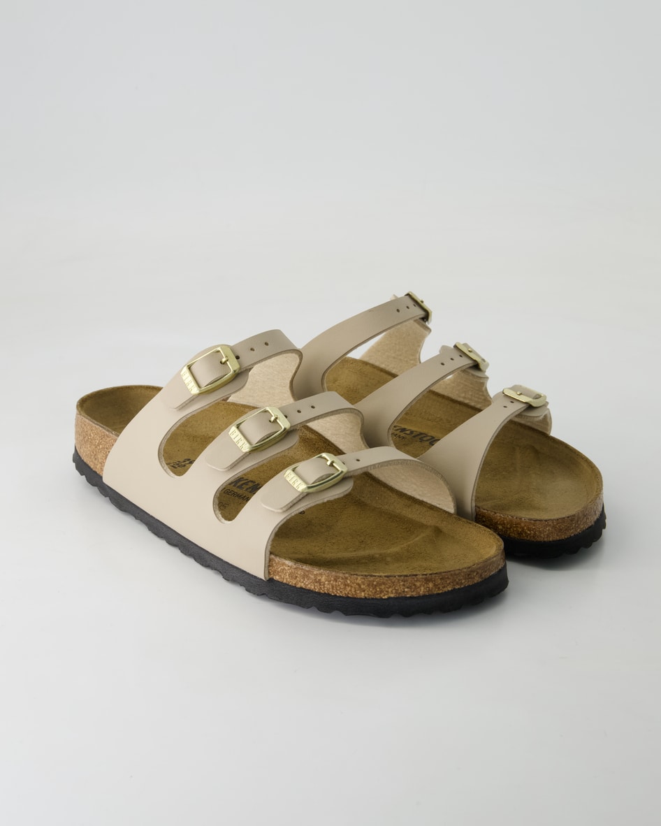 Birkenstock Schuhe - Florida Birko-Flor Birko-Flor (Beige, Gr. 40)