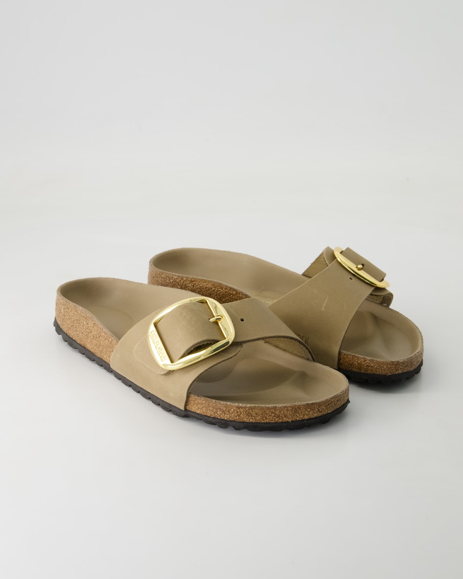 Birkenstock Schuhe - Madrid Big Buckle Leder Leder (Beige, Gr. 37)