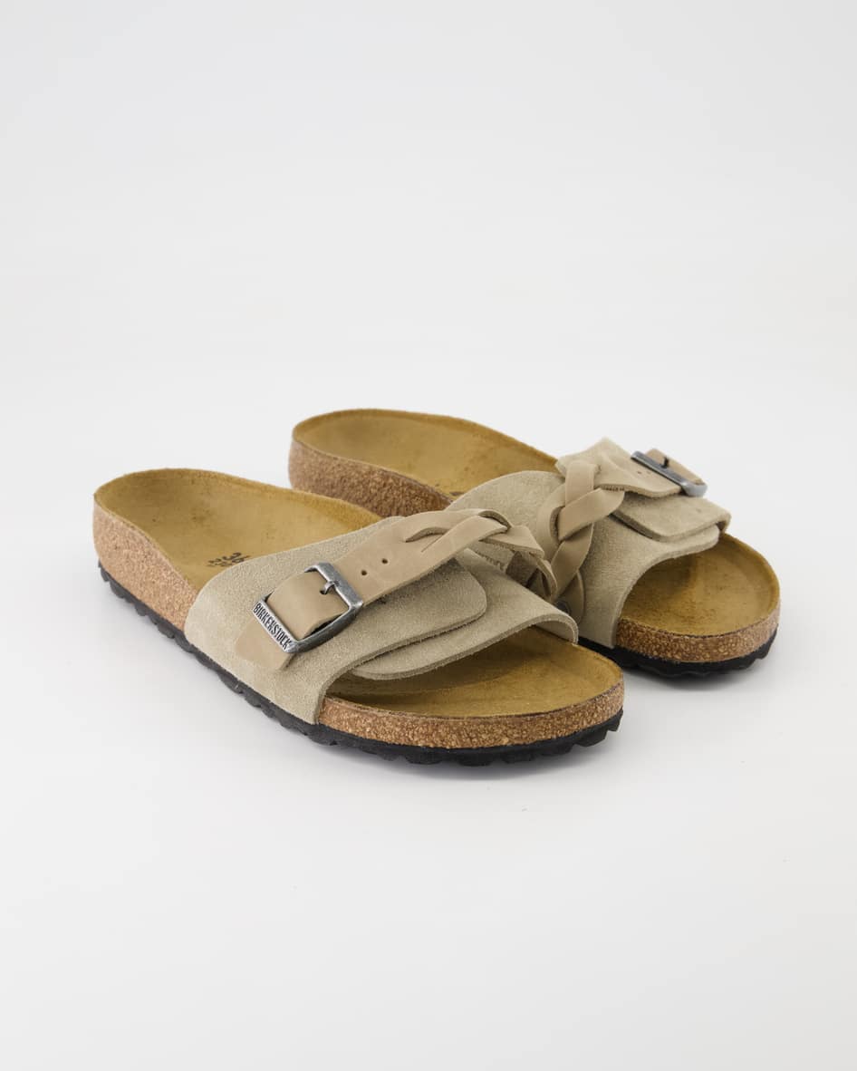 Birkenstock Schuhe - Oita Braided Velourleder Veloursleder (Beige, Gr. 43)
