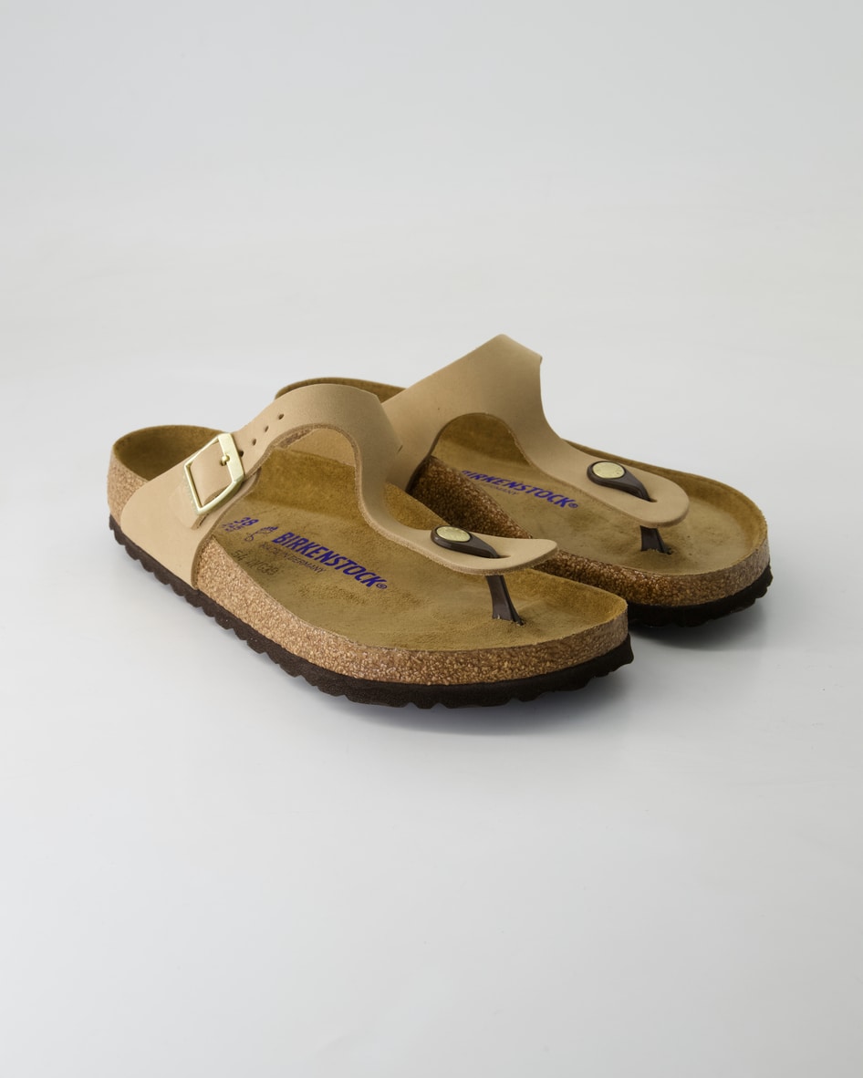 Birkenstock Schuhe - Gizeh Nubukleder Nubukleder (Beige, Gr. 37)