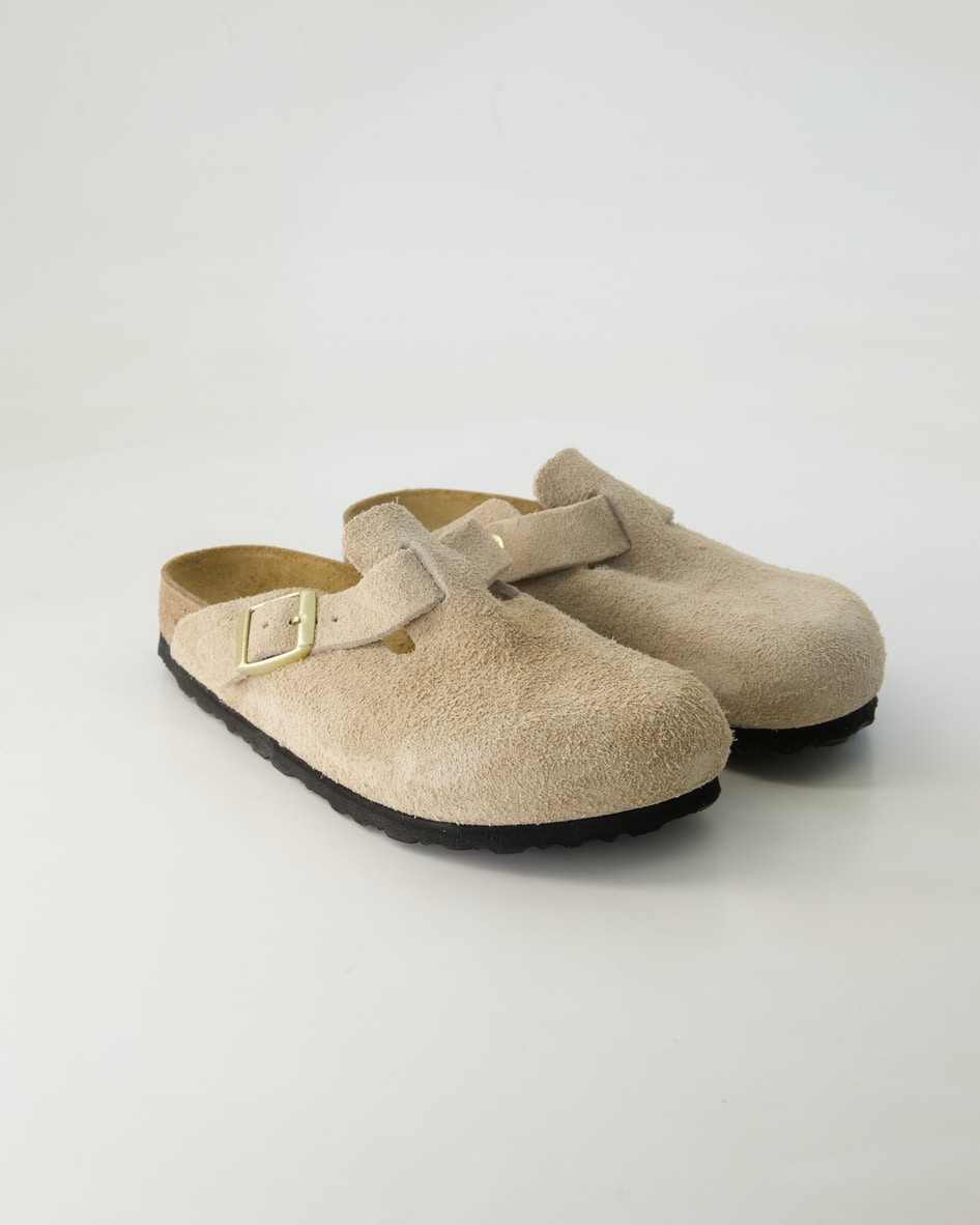 Birkenstock Schuhe - Boston Veloursleder Veloursleder (Beige, Gr. 35)