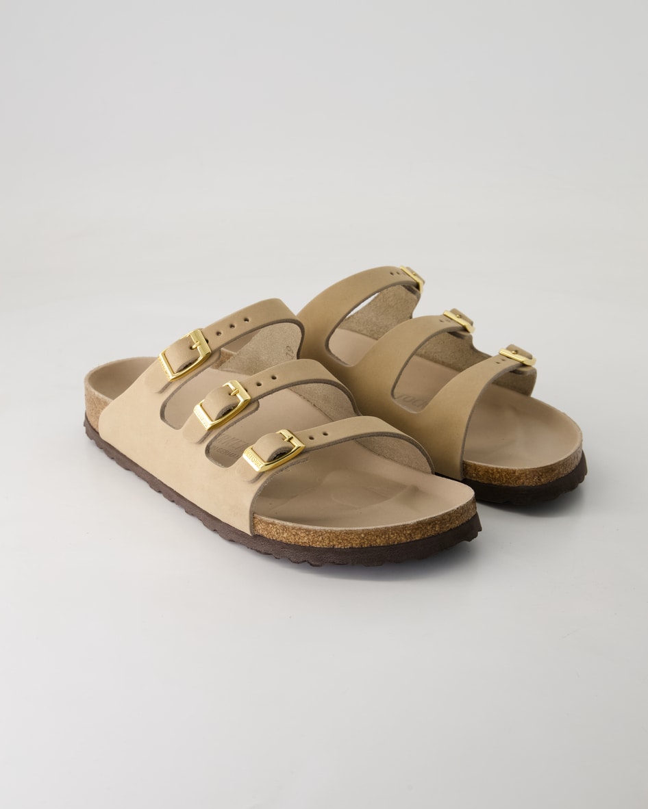 Birkenstock Schuhe - Florida Fresh Nubukleder Nubukleder (Beige, Gr. 39)