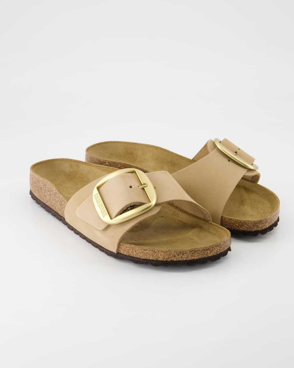 Birkenstock Schuhe - Madrid Big Buckle Leder Leder (Beige, Gr. 42)