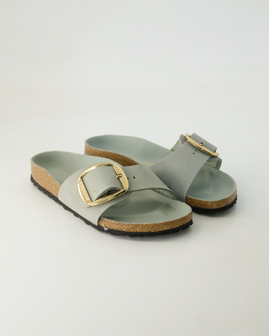 Birkenstock Schuhe - Madrid Big Buckle Leder (Grün, Gr. 39)