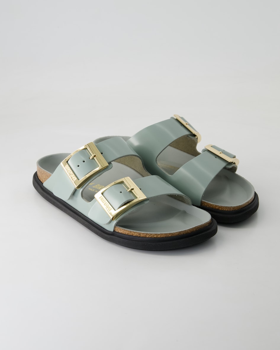 Birkenstock Schuhe - Arizona Droplet Buckle Lackleder (Grün, Gr. 37)