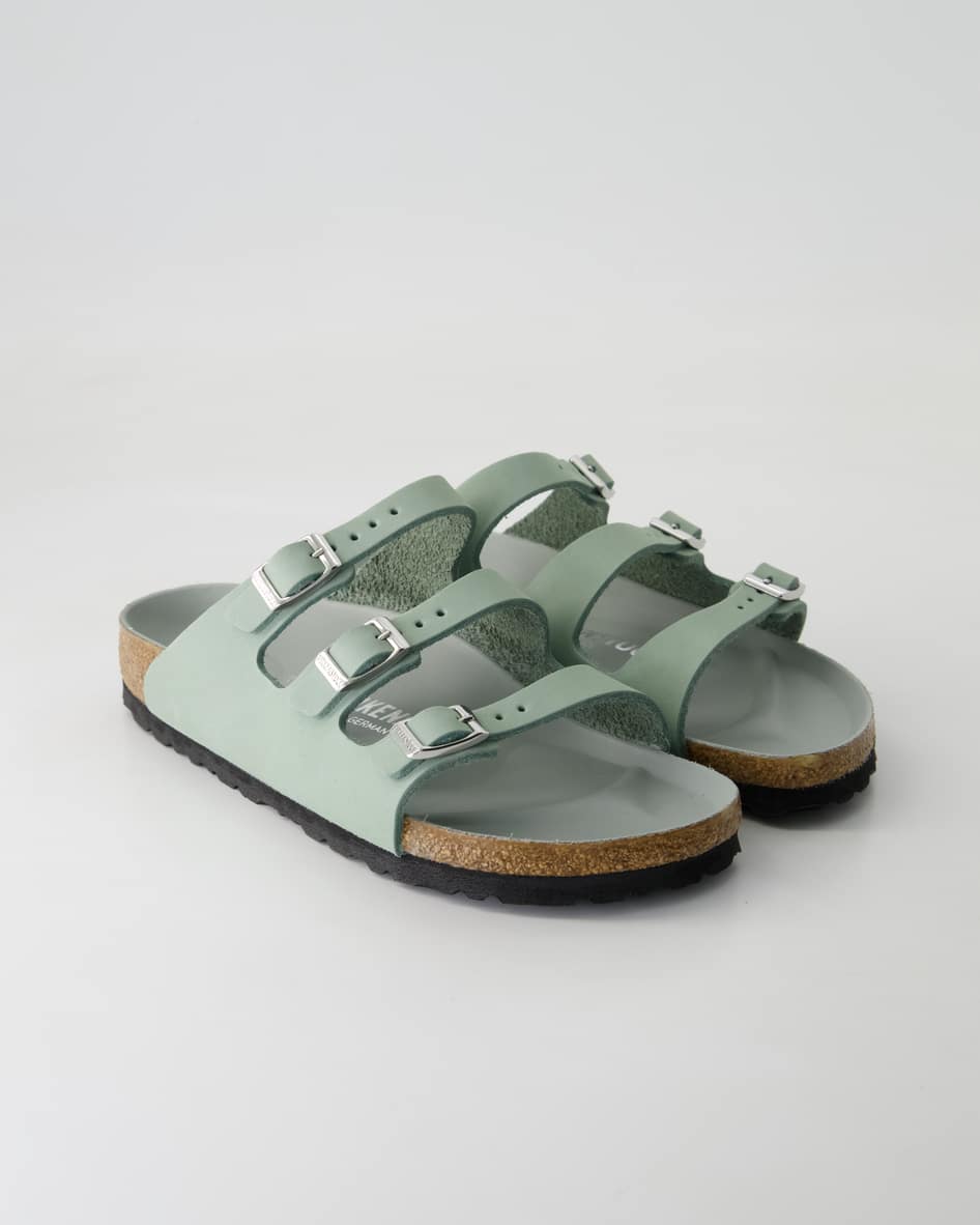 Birkenstock Schuhe - Florida Fresh Nubukleder Nubukleder (Grün, Gr. 37)