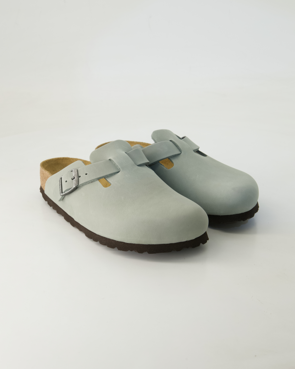 Birkenstock Schuhe - Boston Leder Leder (Grün, Gr. 36)