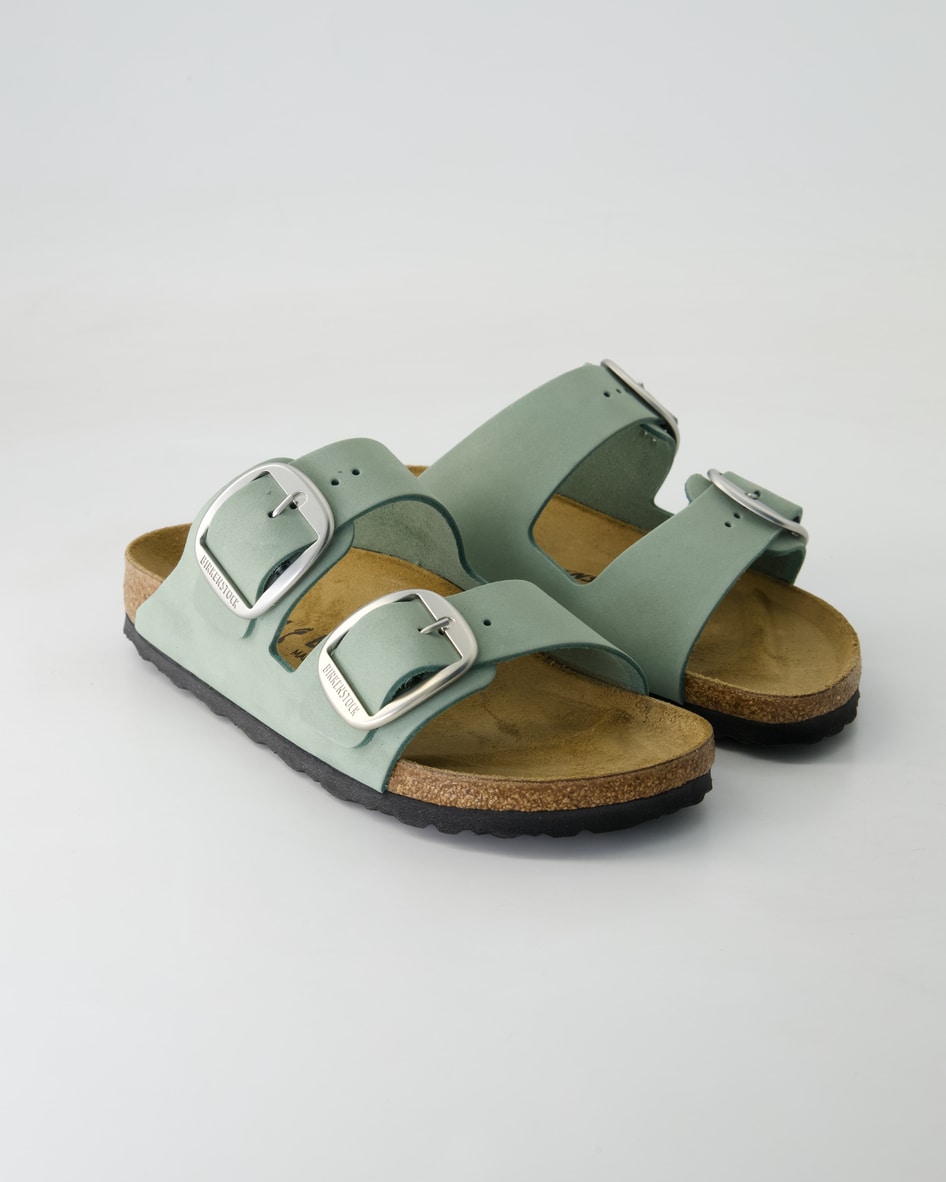 Birkenstock Schuhe - Arizona Big Buckle Nubukleder Nubukleder (Grün, Gr. 37)
