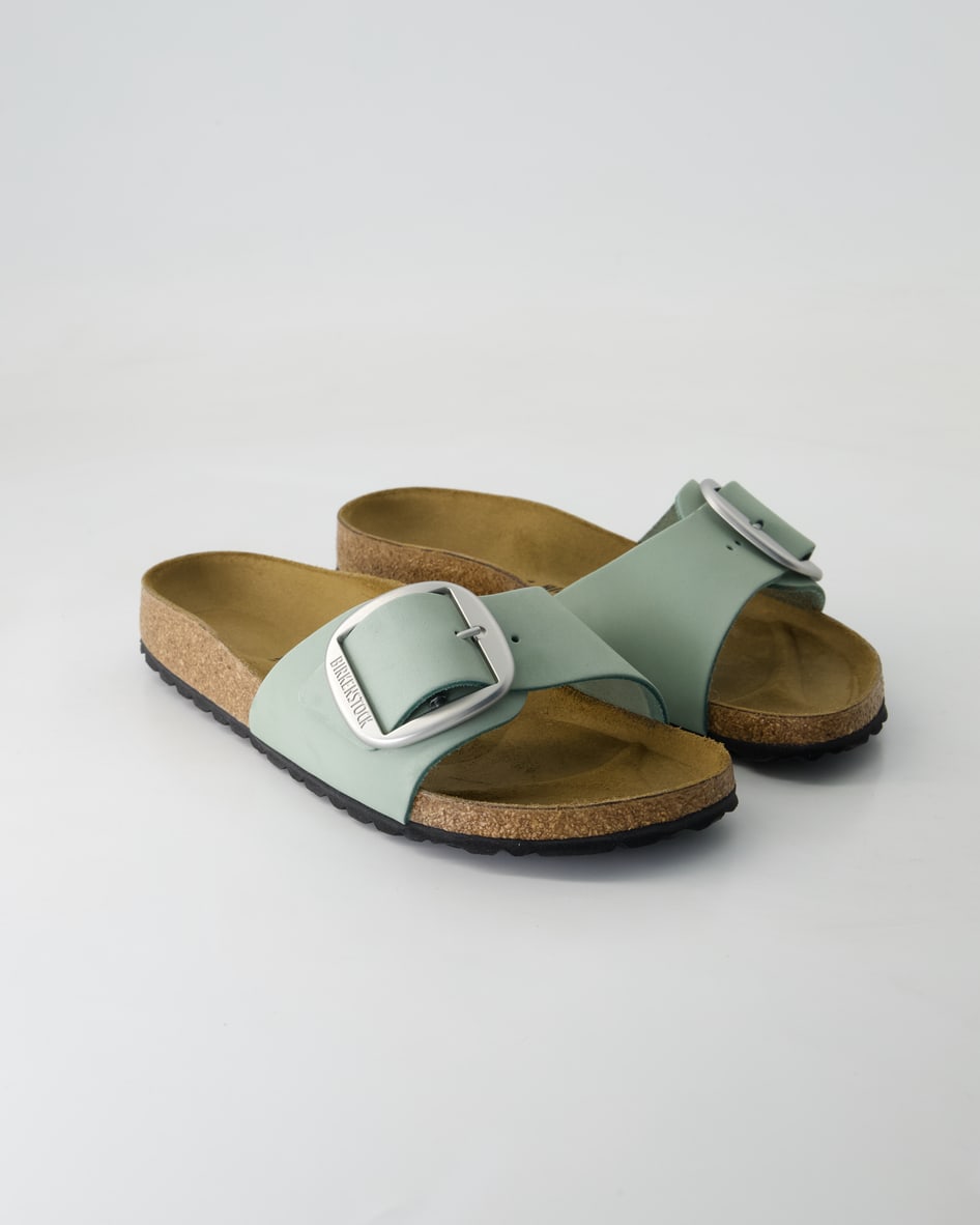 Birkenstock Schuhe - Madrid Big Buckle Nubukleder Nubukleder (Grün, Gr. 40)