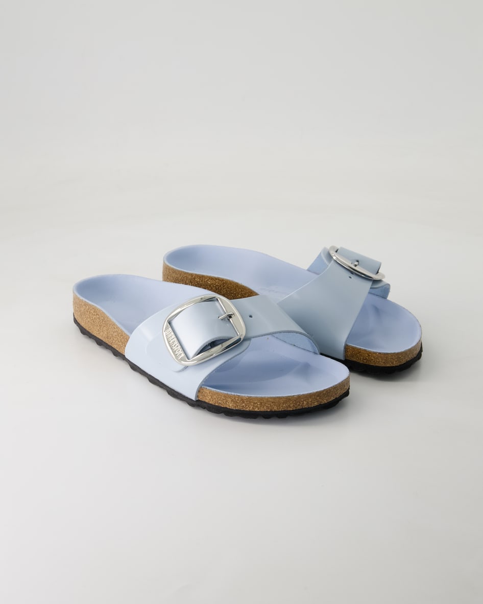 Birkenstock Schuhe - Madrid Big Buckle Lackleder (Blau, Gr. 36)