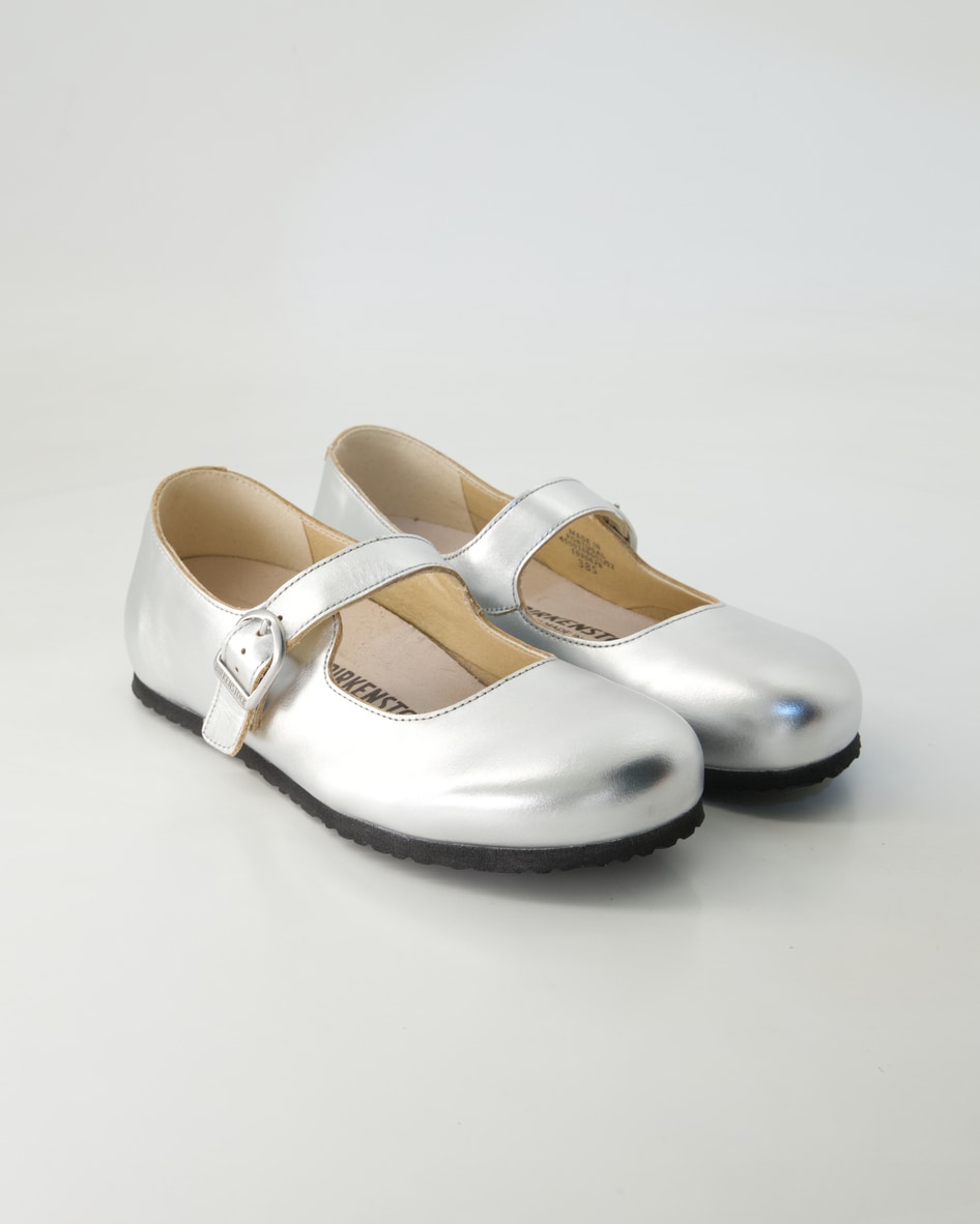 Birkenstock Schuhe - Santa Clarita Leder Leder (Silber, Gr. 41)