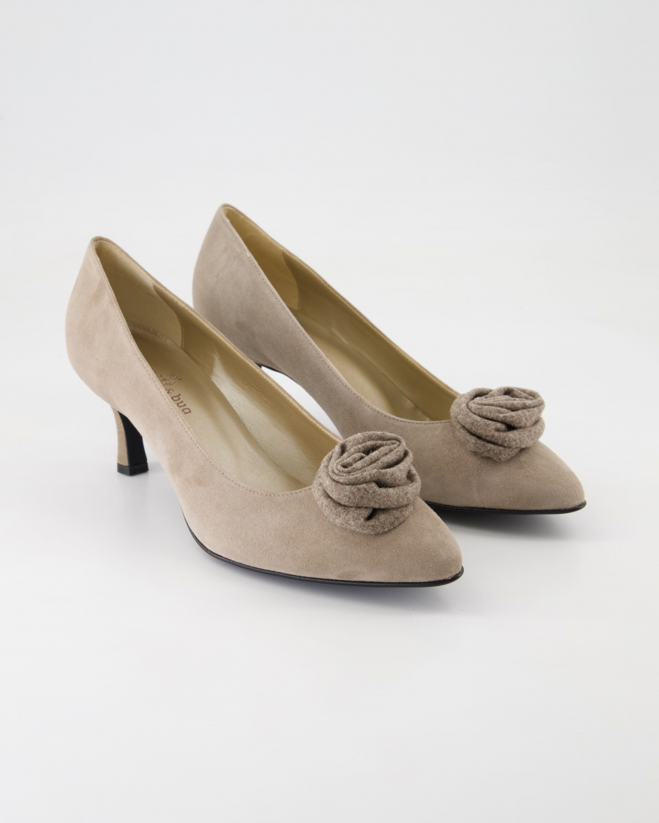 Dirndl & Bua Schuhe - 1990-06 Veloursleder (Beige, Gr. 37)