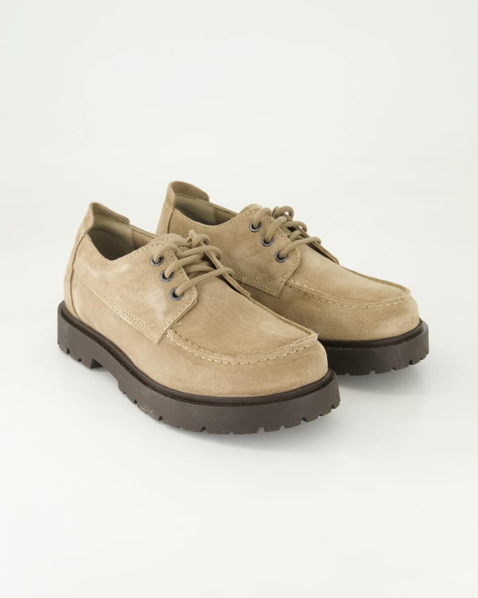 Birkenstock Schuhe - Highwood Moc Lace Low Veloursleder (Beige, Gr. 41)