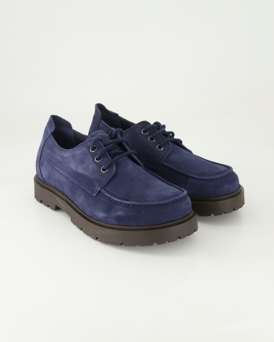 Birkenstock Schuhe - Highwood Moc Lace Low Veloursleder (Blau, Gr. 41)