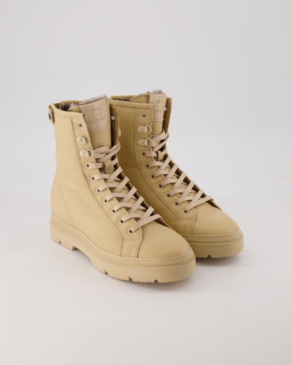 Woolrich Schuhe - Schnürstiefelette Leder (Beige, Gr. 37)
