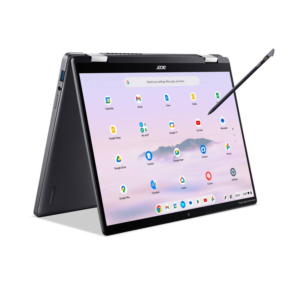 Acer Chromebook Plus Spin 714 Touchscreen, CP714-1HN, Ultrabook/Laptop, Chromebook Convertible, 14 Zoll WUXGA 1920 x 1200 60 Hz, Intel Core Ultra 5 115U, 16 GB RAM, 512 GB SSD, Intel Graphics, ChromeOS, Deutsch, Grau