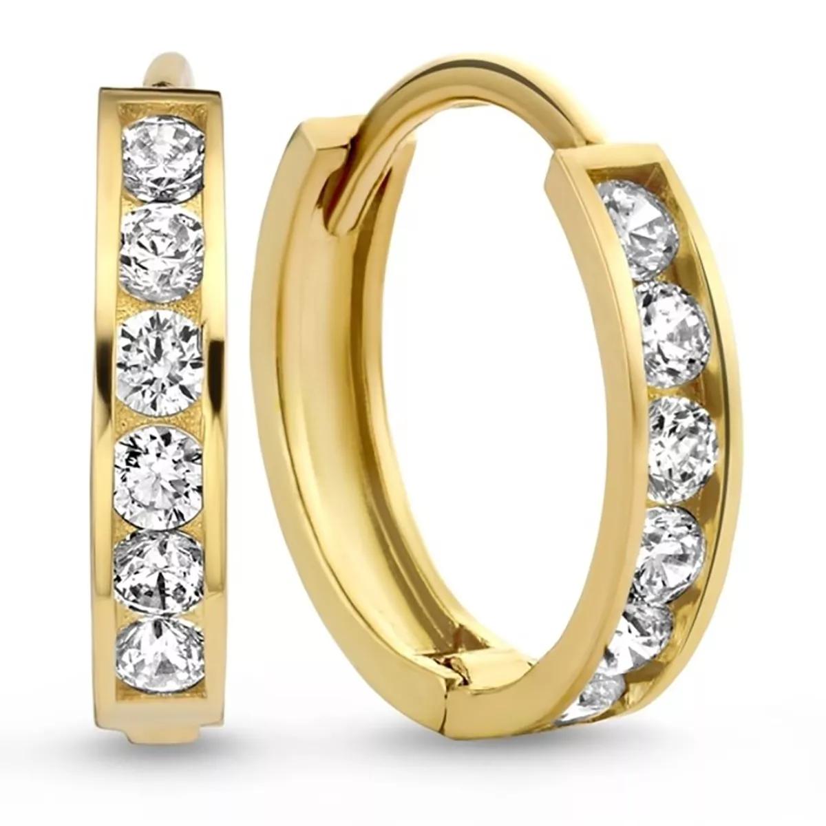 Isabel Bernard Ohrringe - Le Marais Tiphaine 14 Karat Hoop Earrings With Zir - Gr. unisize - in Gold - für Damen