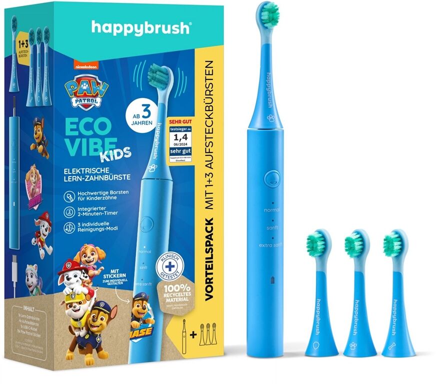 happybrush ECO VIBE KIDS Paw Patrol +3 Refills (Schwarz)