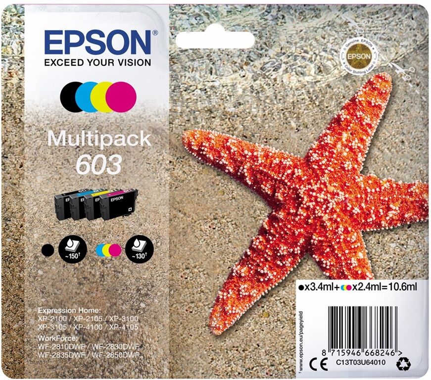 Epson 603 Multipack (10,6ml) CY MG YL (4-farbig)