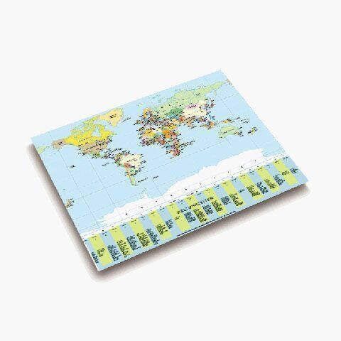 Landkarten-Schreibunterlage - 53 x 40 cm, WELTKARTE POLITISCH