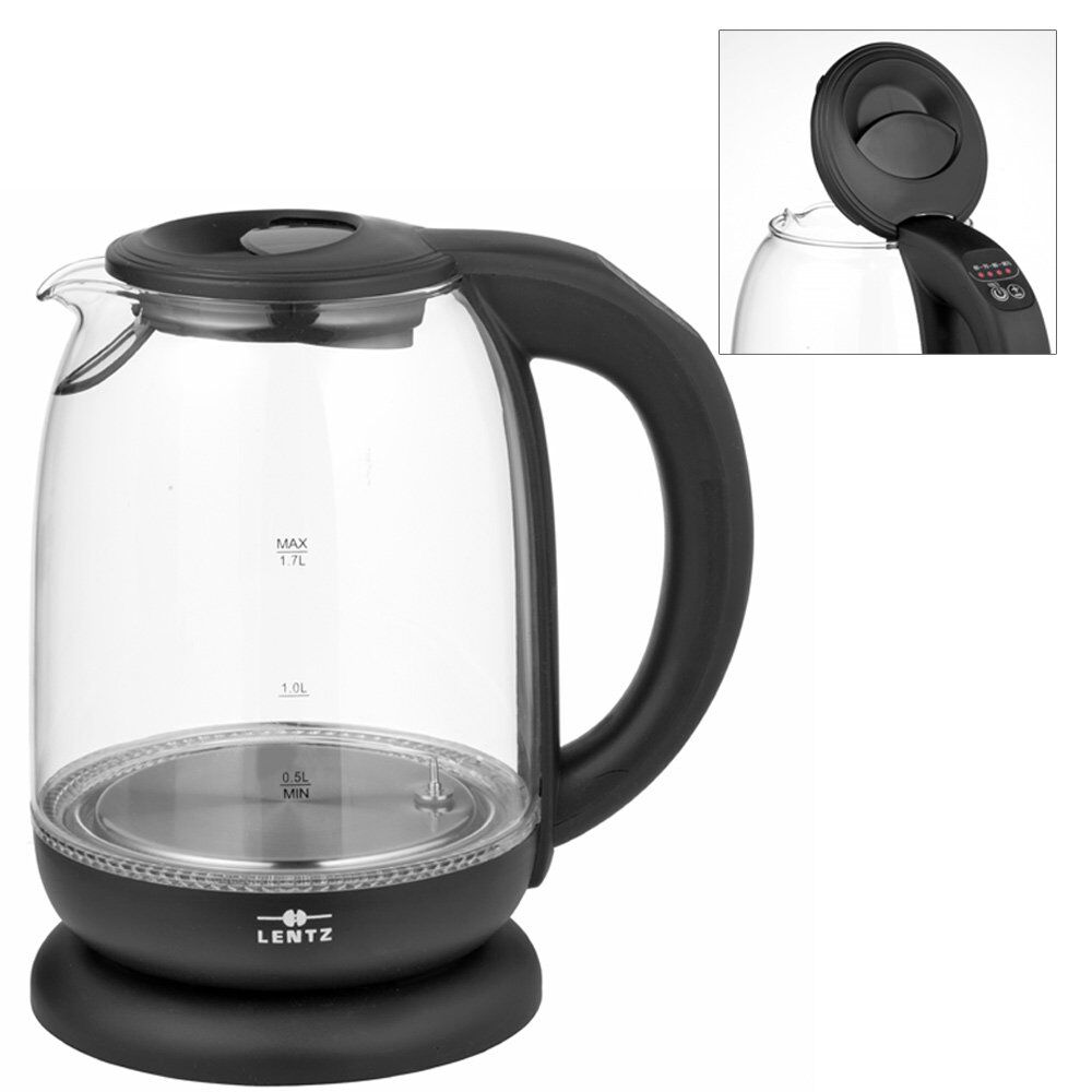 Wasserkocher Glas Digital 1,7L, Schwarz