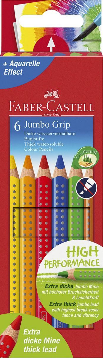Buntstift Jumbo GRIP - 6 Farben sortiert, Kartonetui