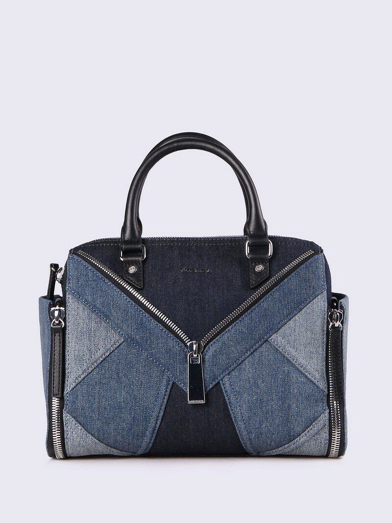 Handtasche - Satchel 'LE-ZIPPER / LE-TRASY X04498' klein, Dunkles Denim/Helles Denim