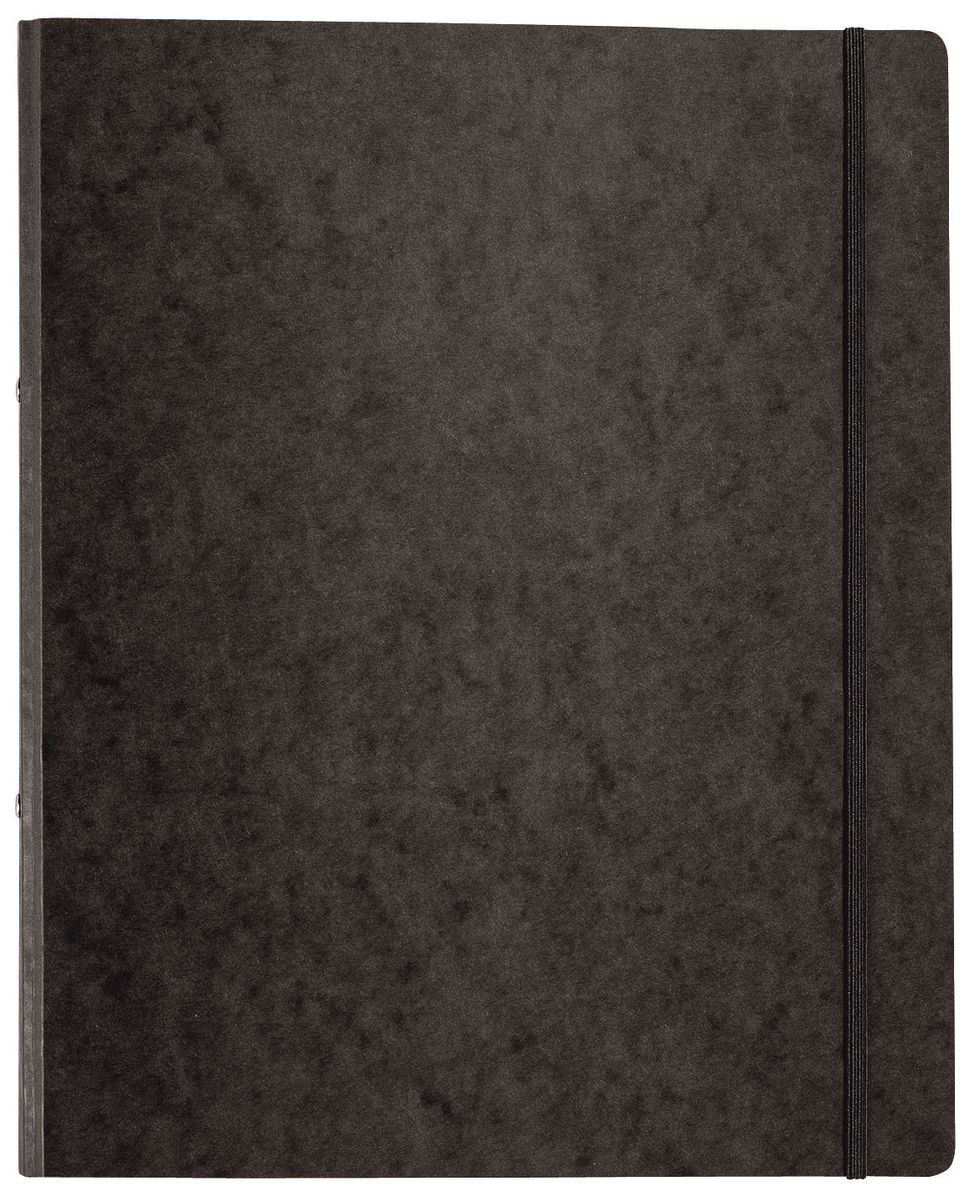 Ringbuch Pressspan - A4, 2-Ring, Ring-Ø 16mm, Gummizug, schwarz