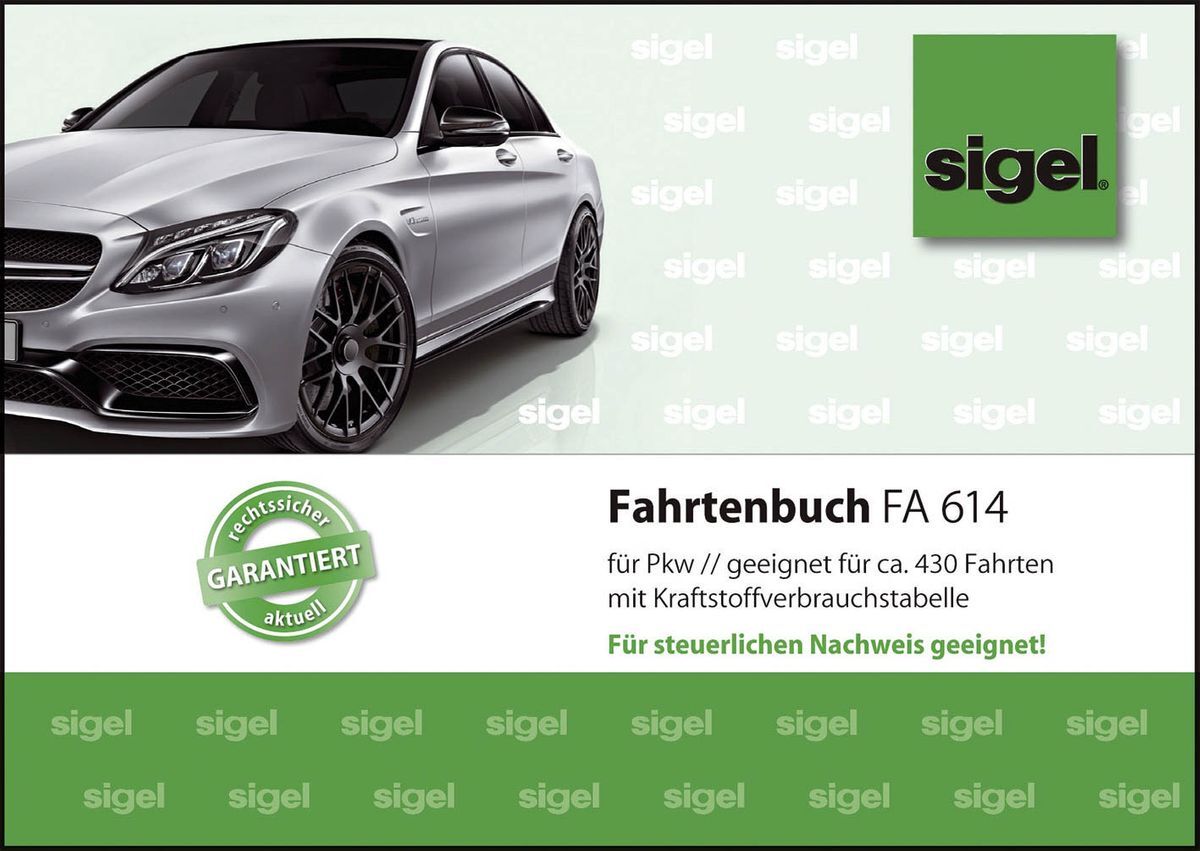Fahrtenbuch für Pkw - mit Klammerheftung, A6 quer, 40 Blatt