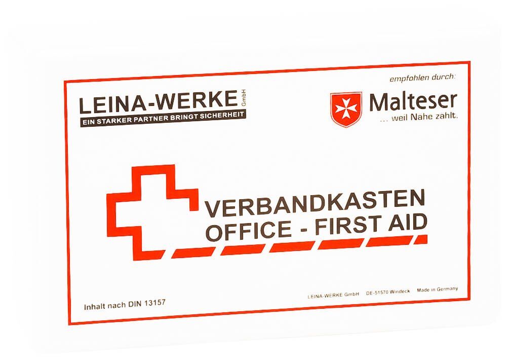 Betriebsverbandkasten Office-First Aid - inkl. Wandhalterung - Kunststoff