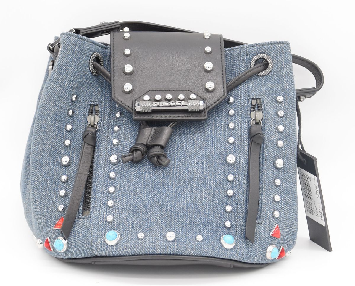Handtasche - Bucket Bag 'INDUSTRIAL DENIM LIGHTS / AVER B03666', Blau Denim