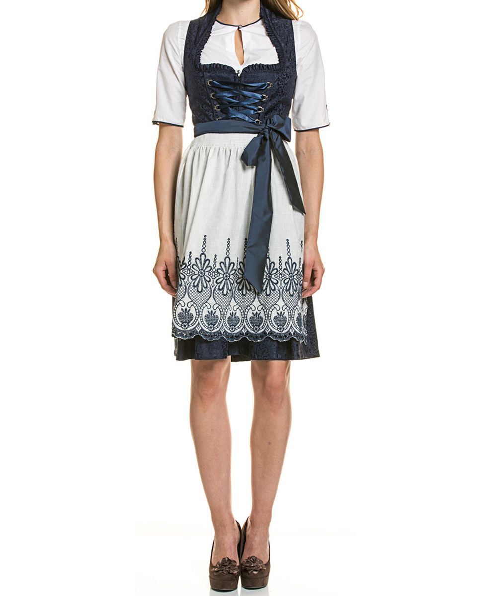 GEID Mini-Dirndl mit Schürze und Bluse, dunkelblau, 60 cm