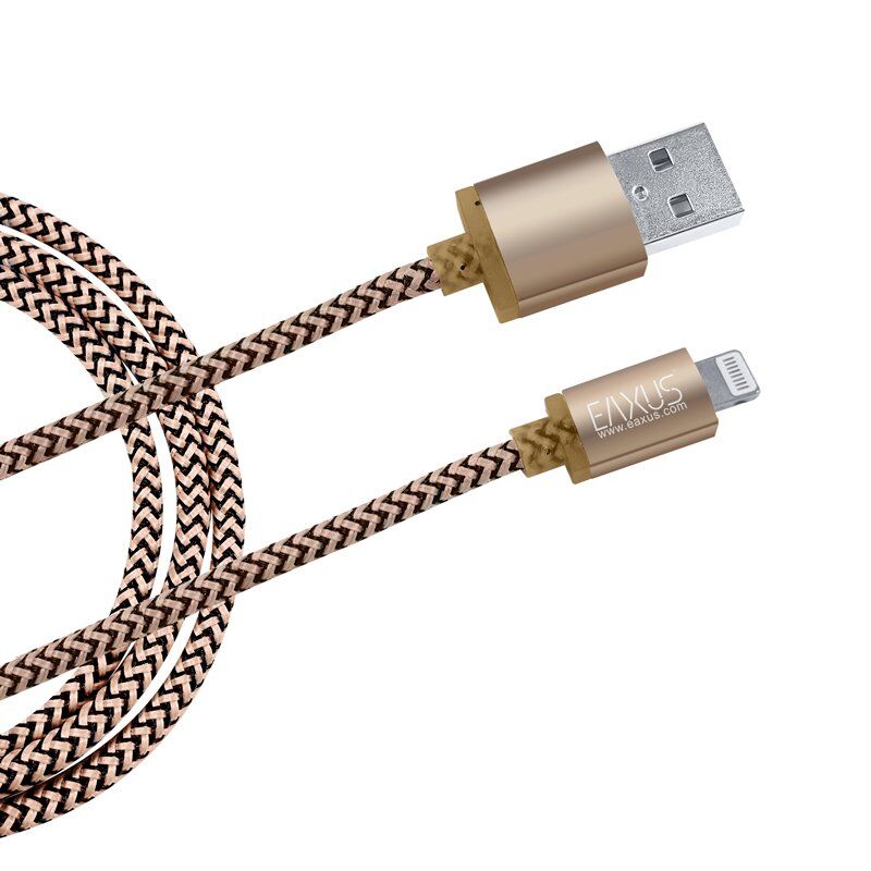 Daten-/ Ladekabel Anti-Bruch 8pin USB 3m für iPhone 5 bis 12 Pro, iPad, Gold