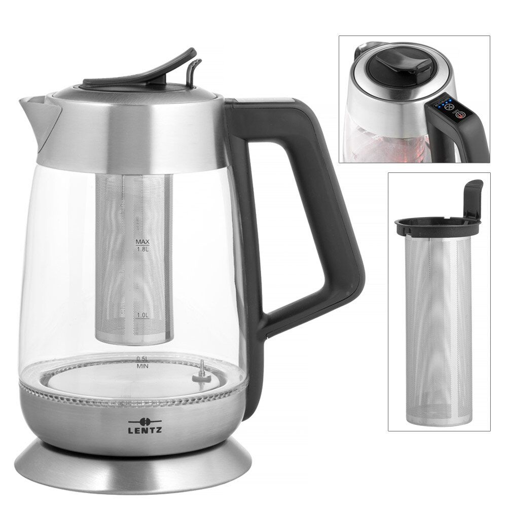 Wasserkocher Glas Digital mit Teesieb 1,8L