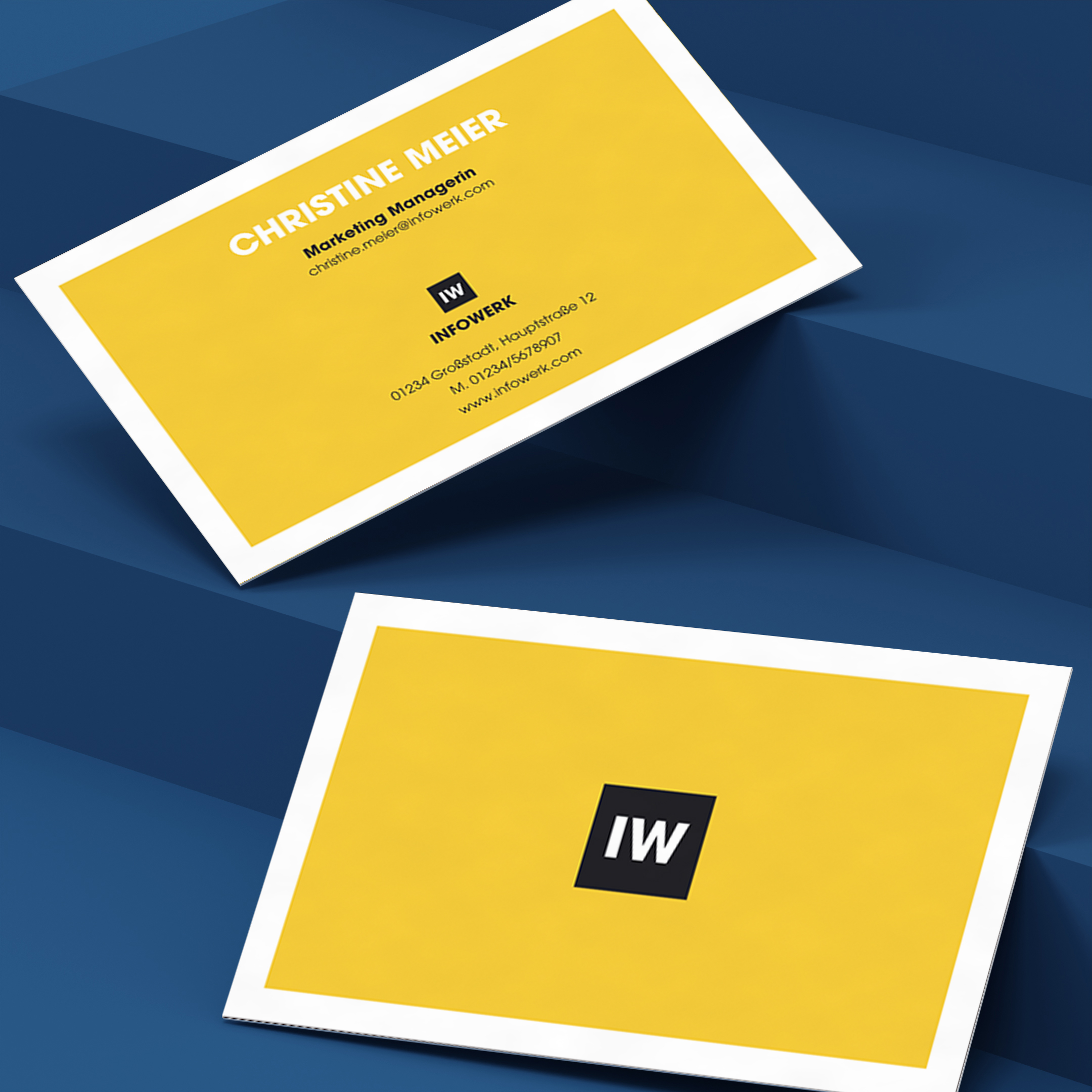 Infowerk: Visitenkarten (500 Stück) | 2-seitig – 55 x 85 mm | Online gestalten