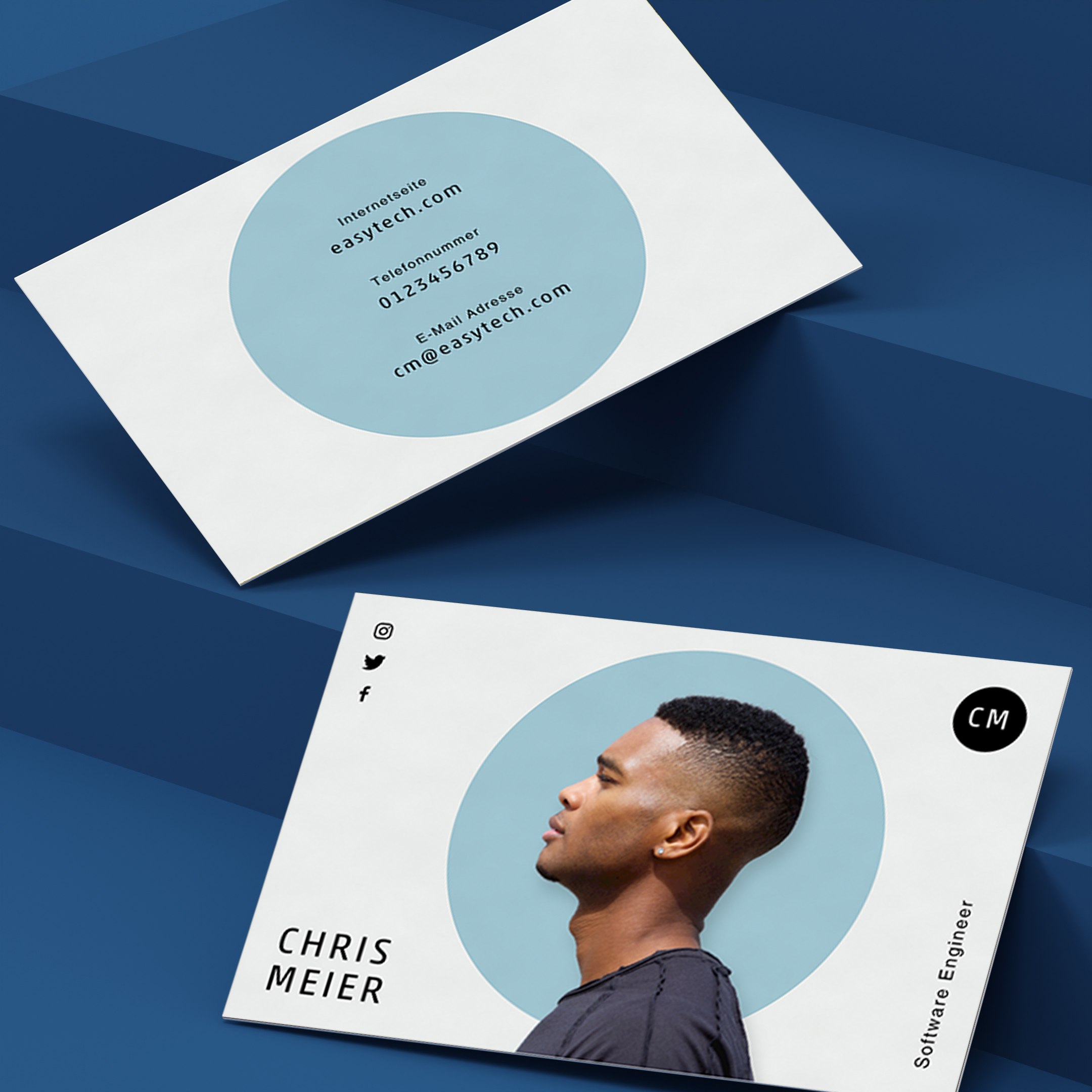 100 individuelle Visitenkarte drucken | einseitig | 350 g/m² Karton | matt
