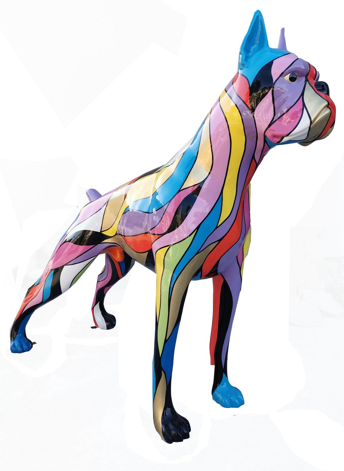 Hund Figur Statue Design Skulptur Dekoration 173cm Garten Außen Innen Garten Neu