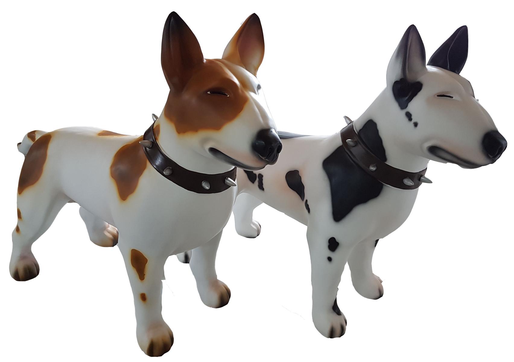 Bullterrier Kampfhund Deko Figur Statue Deko Einbruch Schutz scheuch attrappe