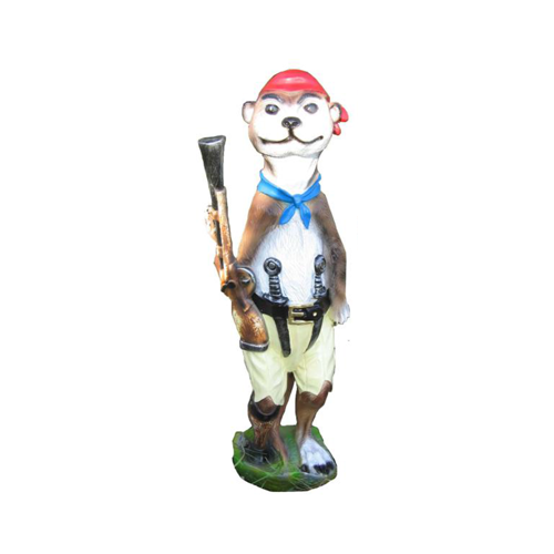 Modern Design Frettchen Pirat Garten Kunststoff Dekoration Deko Skulptur 60cm