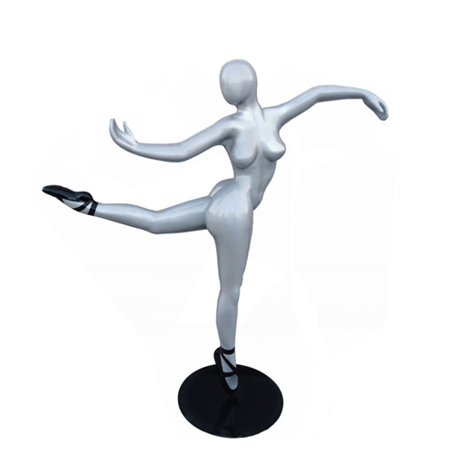 Design Figur Ballerina PVC Skulptur Statuen Figuren Dekoration 150cm Deko Silber