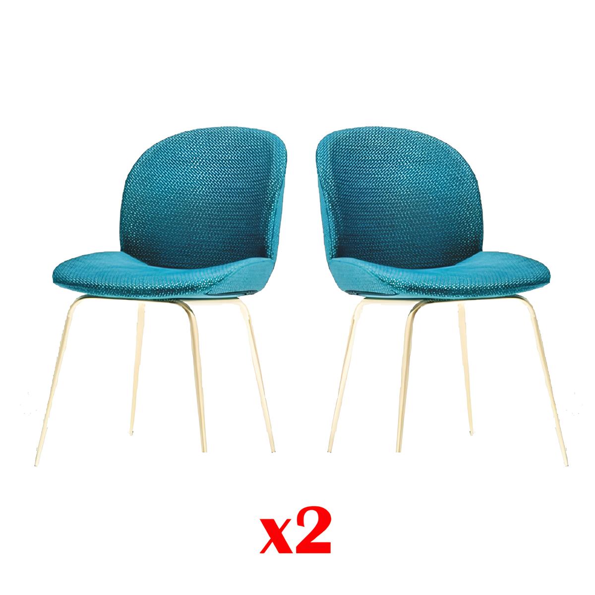 Stühle 2x Stuhl Gruppe Stühle Garnitur Textil Stoff Neu Gepolsterte Esszimmer
