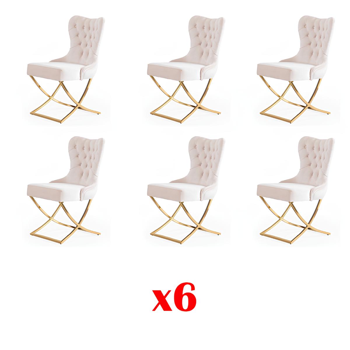 Garnitur Stühle 6x Polster Design Lounge Sitz Lehn Gruppe Möbel Stühle Stuhl Neu