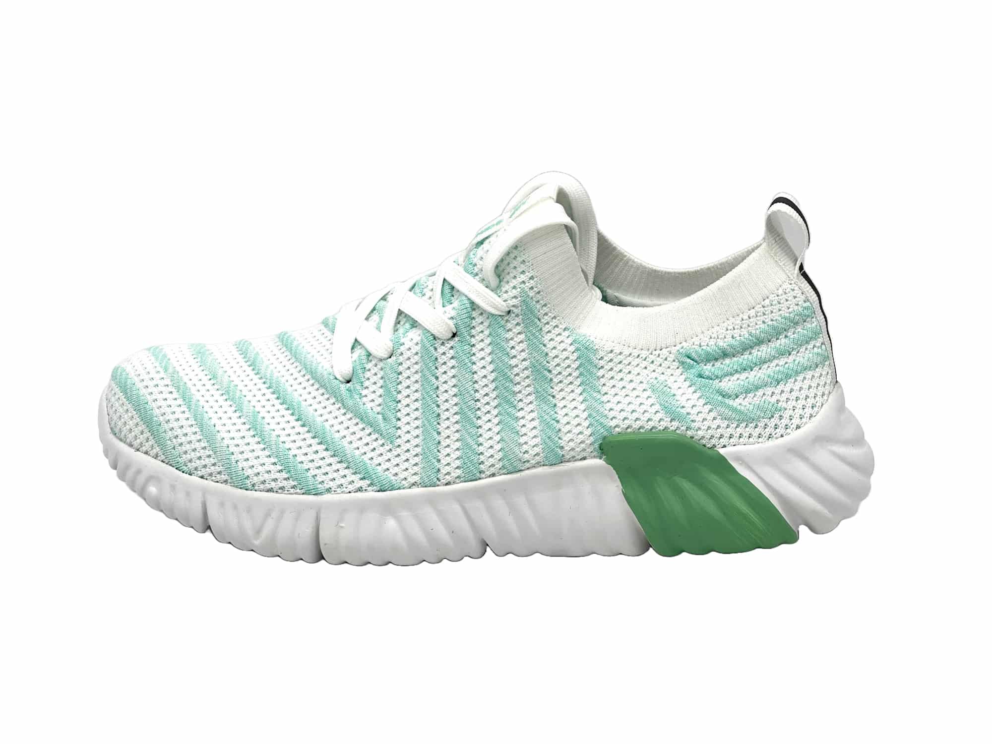 Damen Sneaker Laufschuhe für Freizeit Weiß-Grün 36