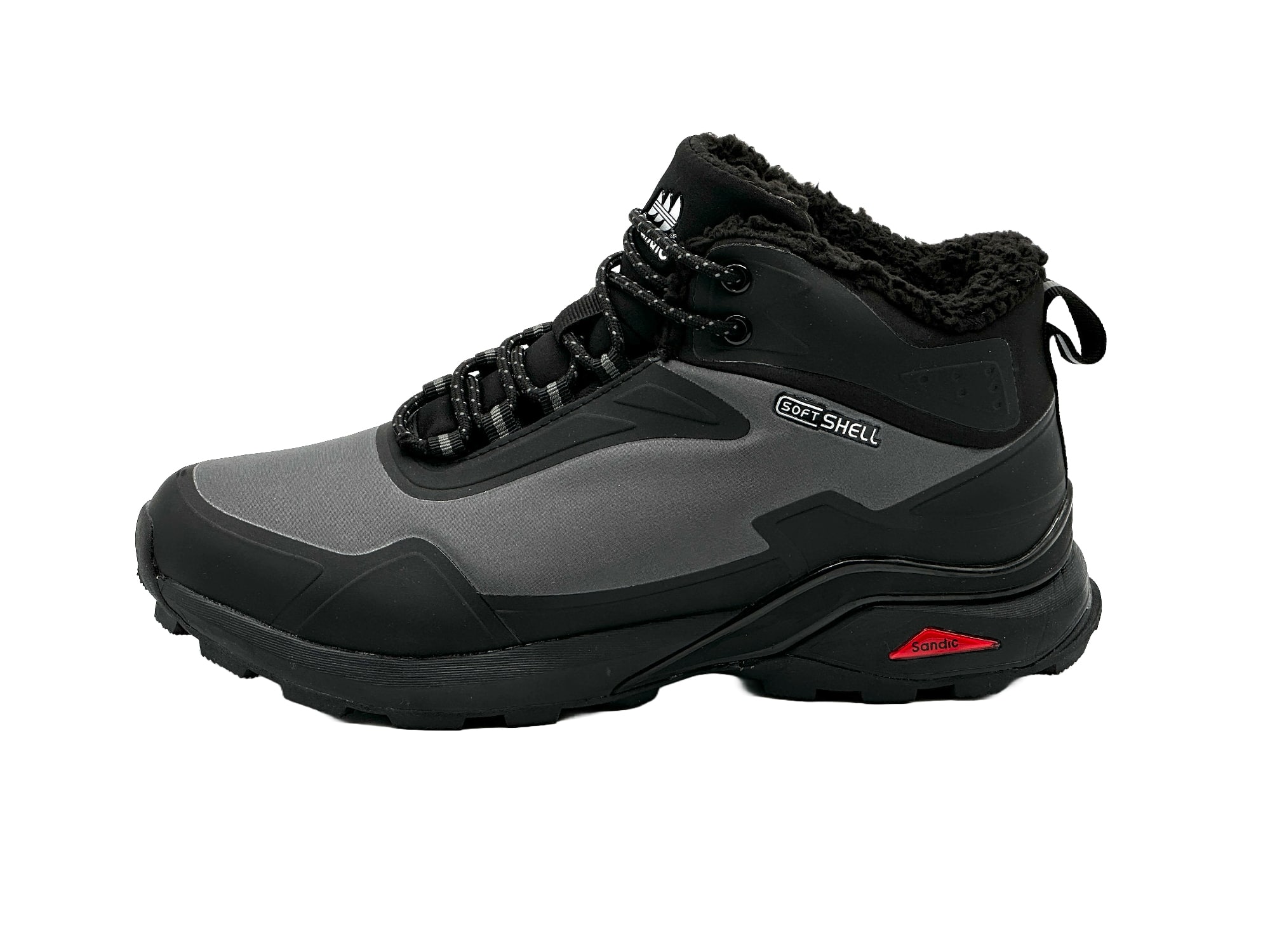 Gefütterte Wanderschuhe Outdoorschuhe Stiefel Schwarz-Dunkelgrau 41